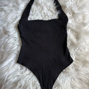 Weekend LA Black Halter square neck Bodysuit